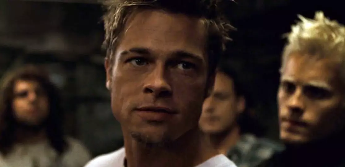 Brad Pitt sul padre. Fight Club, 1999, David Fincher, Brad Pitt, Tyler Durden, film, Chuck Palahniuk