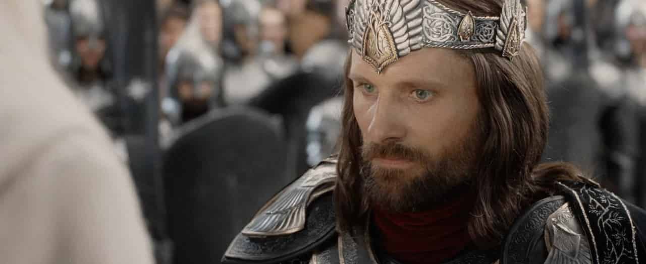 Il Signore degli Anelli - Il ritorno del re frasi e dialoghi, 2003, Peter Jackson, Viggo Mortensen, Aragorn, corona