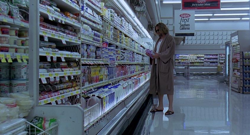 Il grande Lebowski Frasi, citazioni e dialoghi della pellicola di Joel Coen, Drugo fa spesa al supermercato