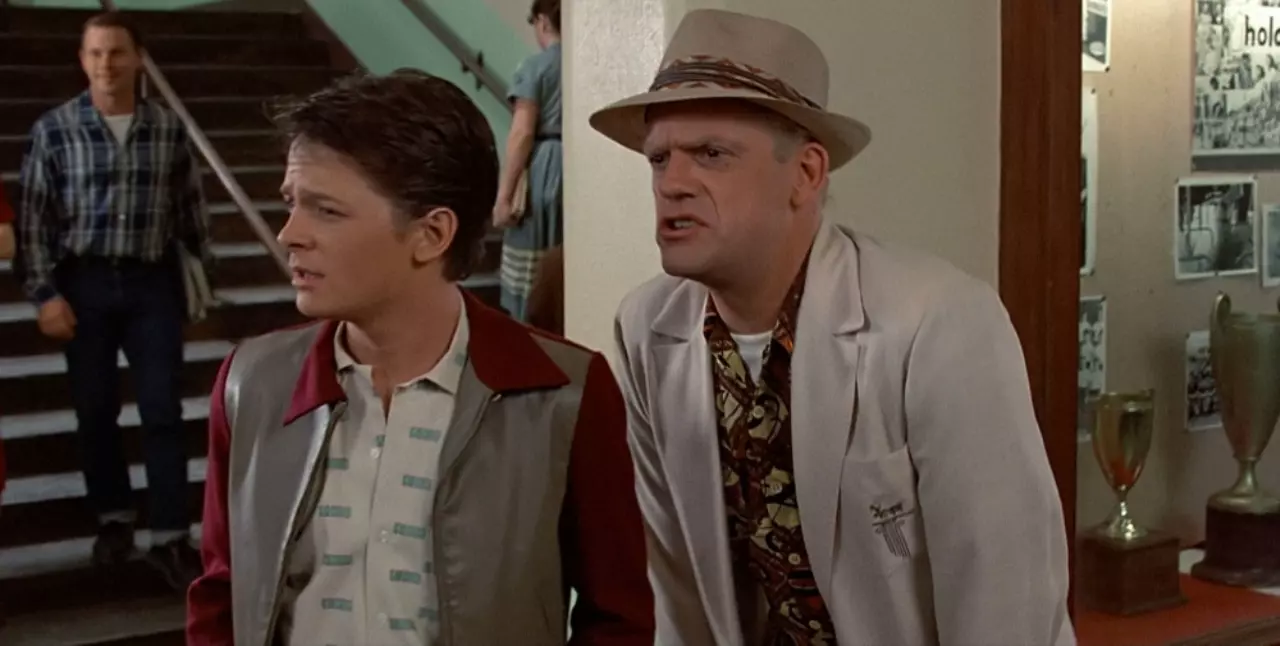 Ritorno al futuro, 1985, Robert Zemeckis, Michael J. Fox, Christopher Lloyd, Marty McFly, Doc Brown scuola