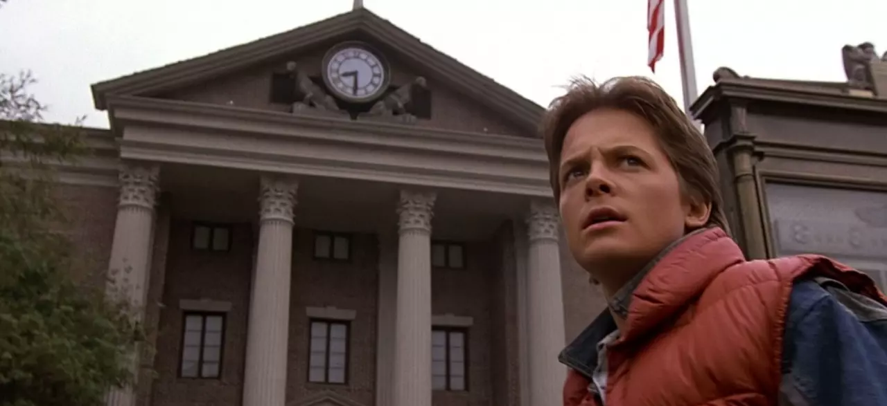 Ritorno al futuro, 1985, Robert Zemeckis, Michael J. Fox, Marty McFly, torre orologio Hill Valley