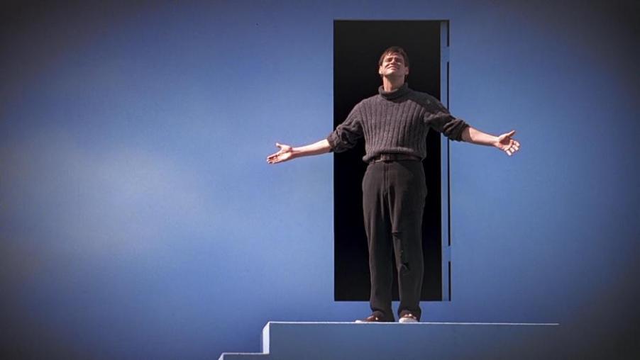 The Truman Show citazioni e dialoghi della pellicola di Peter Weir con Jim Carrey, spy cam, porta