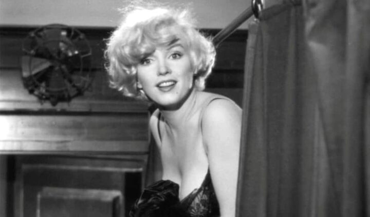 Marilyn Monroe sul set di A qualcuno piace caldo