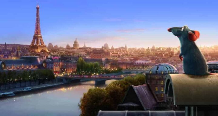 Ratatouille, 2007, Brad Bird, Jan Pinkava, Pixar, Rémy, Tour Eiffel, Parigi