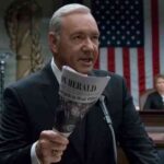 House of Cards - Gli intrighi del potere, Kevin Spacey, Frank Underwood, presidente, Herald, quotidiano, bandiera americana
