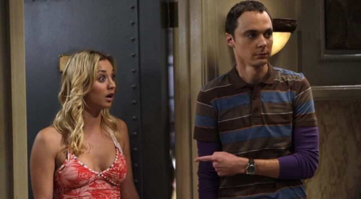 Dove sono ambientate le serie tv americane The Big Bang Theory. The Big Bang Theory, Jim Parsons, Sheldon Cooper, Kaley Cuoco, Penny, porta, orologio