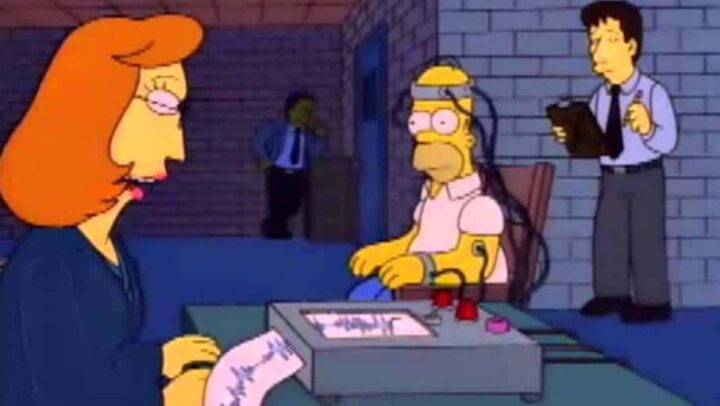 I Simpson ottava stagione frasi e citazioni - I Simpson ottava stagione, episodio 10, Springfield Files, macchina verità, Homer, Dana Scully, Fox Mulder