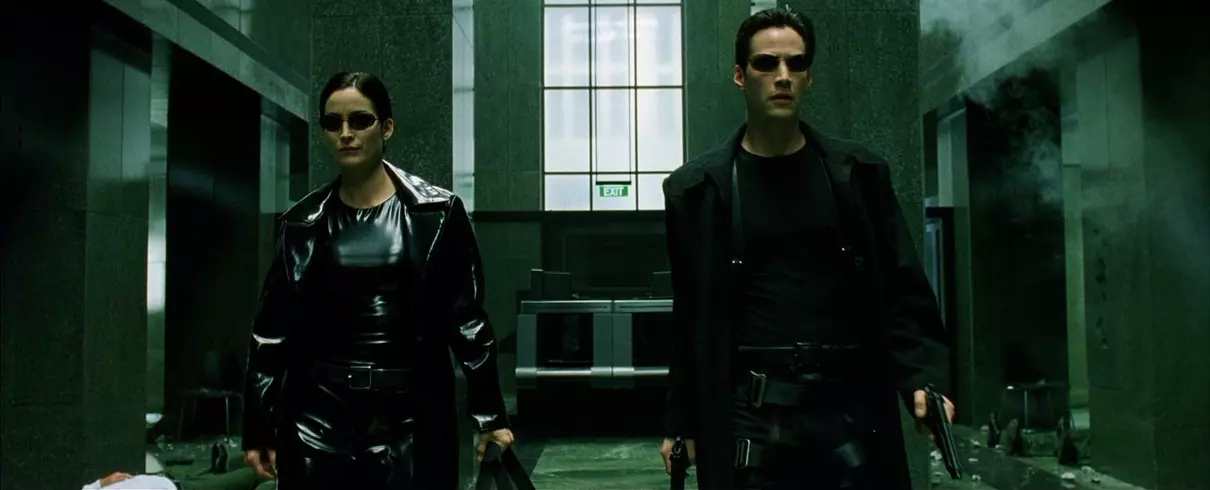 Le coreografie dei combattimenti in Matrix, 1999, Wachowski, Keanu Reeves, Neo, Carrie-Anne Moss, Trinity