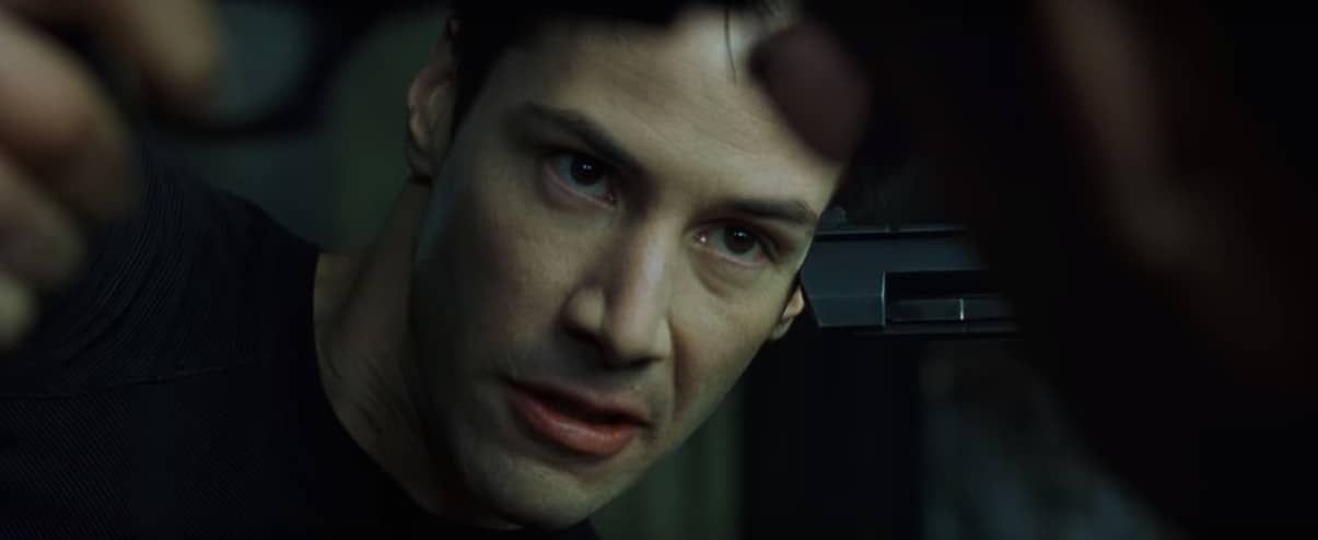 Le coreografie dei combattimenti in Matrix, 1999, Wachowski, Keanu Reeves, Neo, pistola