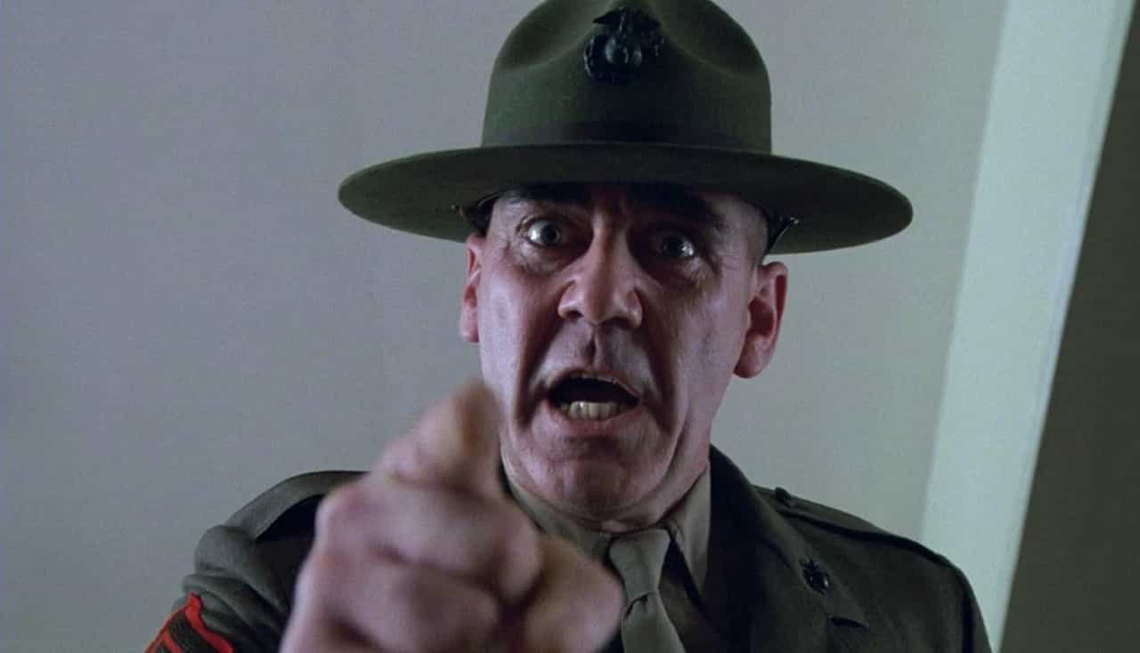 Stanley Kubrick e la guerra. Full Metal Jacket, 1987, Stanley Kubrick, Ronald Lee Ermey, Sergente maggiore Hartman