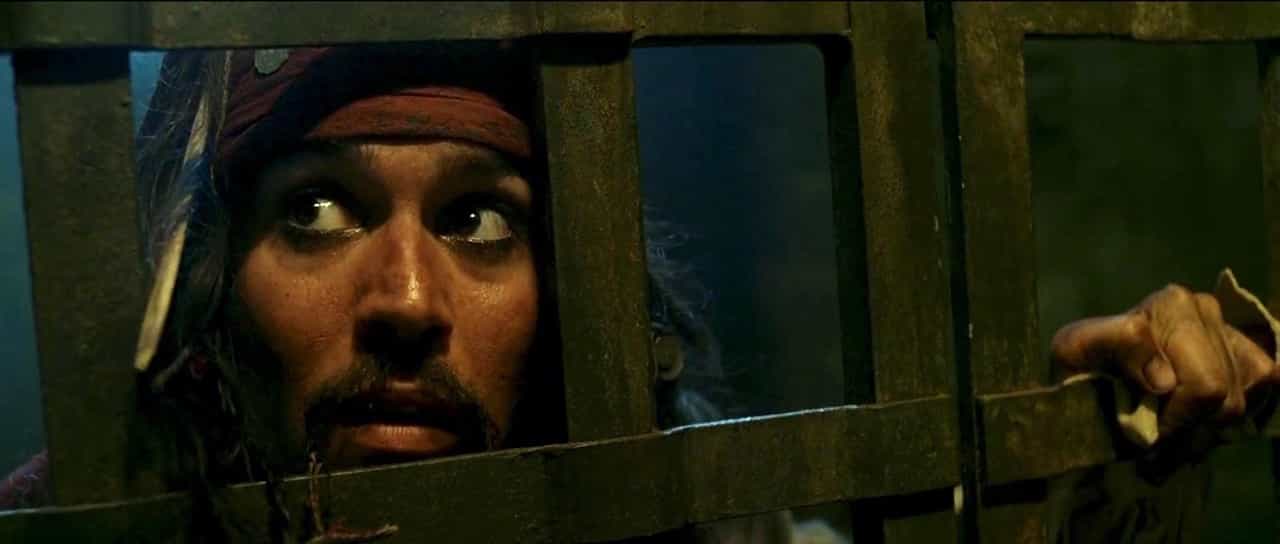 Migliori frasi di Jack Sparrow. La maledizione della prima luna, 2003, Gore Verbinski, Johnny Depp, Jack Sparrow, cella, prigione